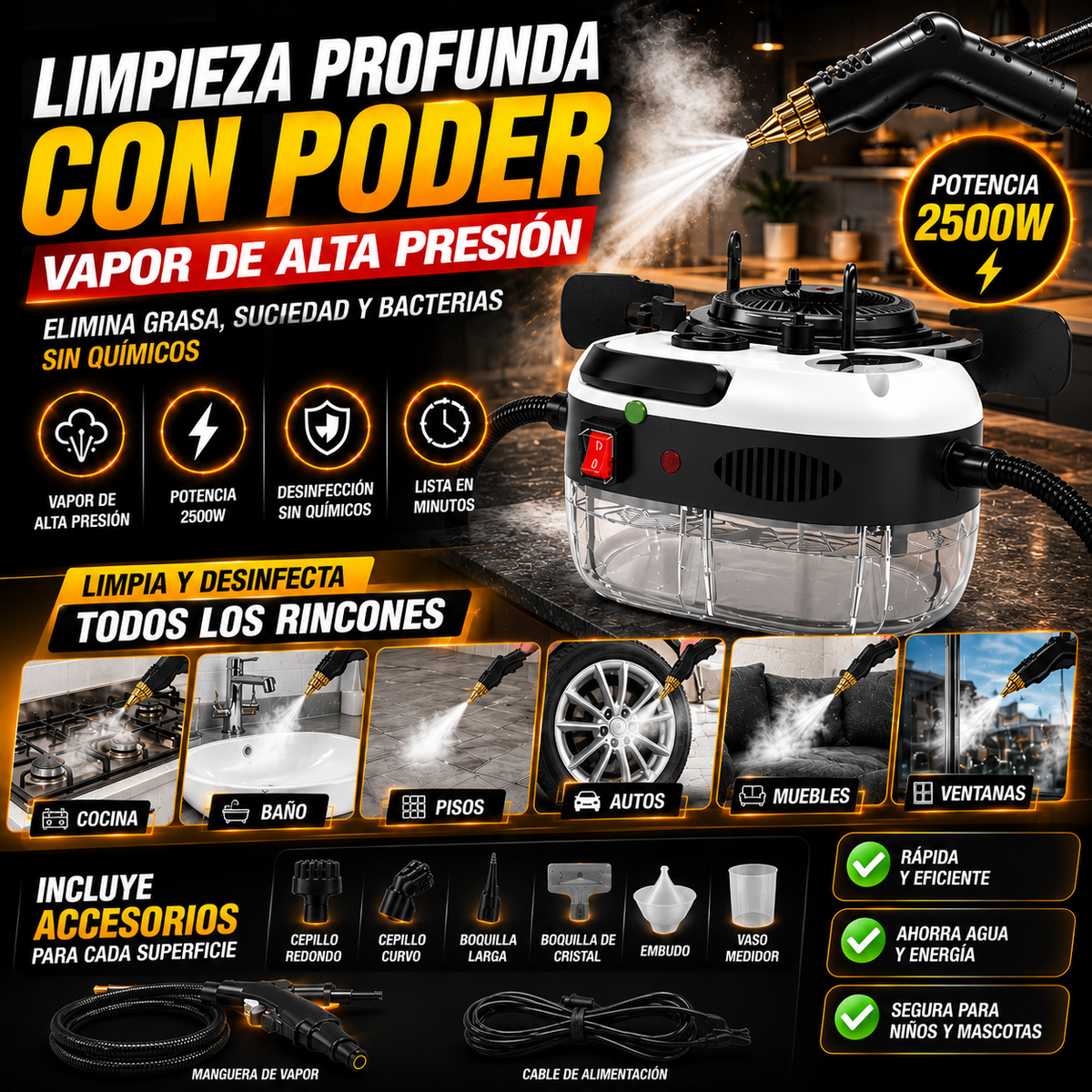 LIMPIADOR A VAPOR ANTI GRASA!